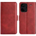 For Xiaomi Redmi Note 13 Pro+ Dual-side Magnetic Buckle Horizontal Flip Leather Phone Case(Red)