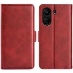 For Xiaomi Redmi Note 13C Dual-side Magnetic Buckle Horizontal Flip Leather Phone Case(Red)