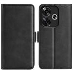 For Xiaomi Redmi Turbo 3 Dual-side Magnetic Buckle Horizontal Flip Leather Phone Case(Black)