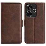 For Xiaomi Redmi Turbo 3 Dual-side Magnetic Buckle Horizontal Flip Leather Phone Case(Brown)