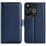 For Xiaomi Redmi Turbo 3 Dual-side Magnetic Buckle Horizontal Flip Leather Phone Case(Dark Blue)