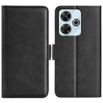 For Xiaomi Redmi Note 13R 5G Dual-side Magnetic Buckle Horizontal Flip Leather Phone Case(Black)