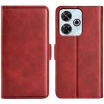 For Xiaomi Redmi Note 13R 5G Dual-side Magnetic Buckle Horizontal Flip Leather Phone Case(Red)