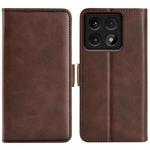 For Xiaomi 14T Pro Dual-side Magnetic Buckle Horizontal Flip Leather Phone Case(Brown)