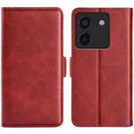 For Xiaomi Poco M7 Pro 5G Dual-side Magnetic Buckle Horizontal Flip Leather Phone Case(Red)