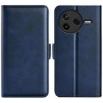 For Redmi K80 / Poco F7 Pro Dual-side Magnetic Buckle Horizontal Flip Leather Phone Case(Dark Blue)