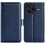 For Redmi K80 Pro / Poco F7 Ultra Dual-side Magnetic Buckle Horizontal Flip Leather Phone Case(Dark Blue)