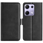 For Redmi Note 14S 4G Dual-side Magnetic Buckle Horizontal Flip Leather Phone Case(Black)