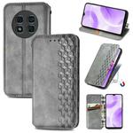 For Ulefone Note 15 Cubic Grid Pressed Magnetic Leather Phone Case(Grey)