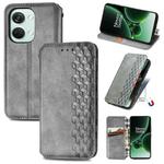 For OnePlus Nord 3 Cubic Grid Pressed Magnetic Leather Phone Case(Grey)