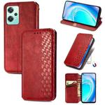 For OnePlus Nord CE 2 Lite 5G Cubic Grid Pressed Magnetic Leather Phone Case(Red)