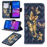 3D Colored Drawing Pattern Horizontal Flip Leather Case for Huawei Honor 8A, with Holder & Card Slots & Wallet(Black Background Butterfly)