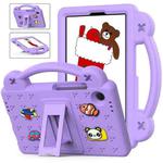 For Samsung Galaxy Tab A9 Handle Kickstand Children EVA Shockproof Tablet Case(Light Purple)