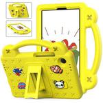 For Samsung Galaxy Tab A9 Handle Kickstand Children EVA Shockproof Tablet Case(Yellow)