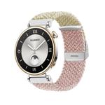 For Huawei Watch GT4 41mm Integrated Buckle Braided Nylon Watch Band(Starlight Color+Starlight Pink)