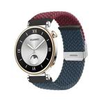 For Huawei Watch GT4 41mm Integrated Buckle Braided Nylon Watch Band(Wine Red+Deep Blue)