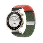 For Huawei Watch GT4 41mm Integrated Buckle Braided Nylon Watch Band(Orange+Olive Green)