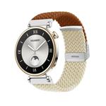 For Huawei Watch GT4 41mm Integrated Buckle Braided Nylon Watch Band(Brown+Starlight)