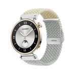 For Huawei Watch GT4 41mm Integrated Buckle Braided Nylon Watch Band(Starlight+Light Grey)