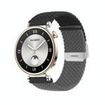 For Huawei Watch GT4 41mm Integrated Buckle Braided Nylon Watch Band(Black+Grey)