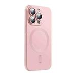 For iPhone 15 Pro ENKAY MagSafe Matte TPU Phone Case with Lens Film(Pink)