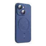 For iPhone 15 Plus ENKAY MagSafe Matte TPU Phone Case with Lens Film(Dark Blue)