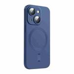 For iPhone 15 ENKAY MagSafe Matte TPU Phone Case with Lens Film(Dark Blue)