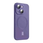 For iPhone 15 ENKAY MagSafe Matte TPU Phone Case with Lens Film(Purple)