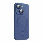 For iPhone 14 ENKAY MagSafe Matte TPU Phone Case with Lens Film(Dark Blue)