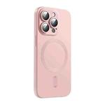 For iPhone 14 Pro ENKAY MagSafe Matte TPU Phone Case with Lens Film(Pink)
