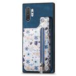 For Samsung Galaxy Note10+ Retro Painted Zipper Wallet Back Phone Case(Blue)