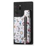 For Samsung Galaxy Note20 Ultra Retro Painted Zipper Wallet Back Phone Case(Black)