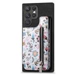 For Samsung Galaxy S23 Ultra 5G Retro Painted Zipper Wallet Back Phone Case(Black)
