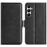 For Samsung Galaxy A05s Dual-side Magnetic Buckle Horizontal Flip Leather Phone Case(Black)