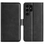 For Samsung Galaxy S24 Ultra 5G Dual-side Magnetic Buckle Horizontal Flip Leather Phone Case(Black)