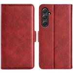For Samsung Galaxy A55 Dual-side Magnetic Buckle Horizontal Flip Leather Phone Case(Red)