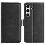 For Samsung Galaxy S24 FE 5G Dual-side Magnetic Buckle Horizontal Flip Leather Phone Case(Black)