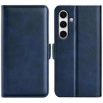 For Samsung Galaxy S24 FE 5G Dual-side Magnetic Buckle Horizontal Flip Leather Phone Case(Dark Blue)