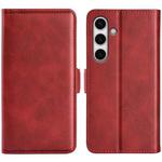 For Samsung Galaxy S24 FE 5G Dual-side Magnetic Buckle Horizontal Flip Leather Phone Case(Red)