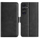 For Samsung Galaxy S25+ 5G Dual-side Magnetic Buckle Horizontal Flip Leather Phone Case(Black)