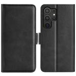 For Samsung Galaxy S25 Ultra 5G Dual-side Magnetic Buckle Horizontal Flip Leather Phone Case(Black)