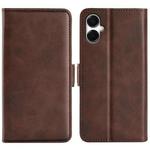 For Samsung Galaxy A06 5G Dual-side Magnetic Buckle Horizontal Flip Leather Phone Case(Brown)
