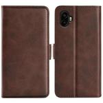 For Samsung Galaxy Xcover 7 Pro Dual-side Magnetic Buckle Horizontal Flip Leather Phone Case(Brown)