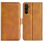 For Samsung Galaxy M16 / F16 Dual-side Magnetic Buckle Horizontal Flip Leather Phone Case(Yellow)