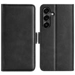 For Samsung Galaxy S25 FE 5G Dual-side Magnetic Buckle Horizontal Flip Leather Phone Case(Black)