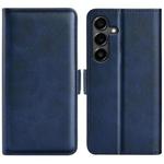 For Samsung Galaxy S25 FE 5G Dual-side Magnetic Buckle Horizontal Flip Leather Phone Case(Dark Blue)