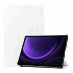 For Samsung Galaxy Tab S9 FE ENKAY Tri-fold Custer Texture Leather Smart Tablet Case(White)