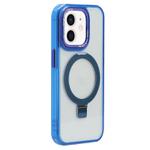 For iPhone 12 Starlink Stand Clear Magsafe Phone Case(Blue)