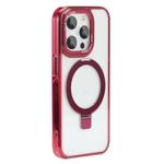 For iPhone 13 Pro Starlink Stand Clear Magsafe Phone Case(Red)