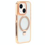 For iPhone 14 Starlink Stand Clear Magsafe Phone Case(Orange)